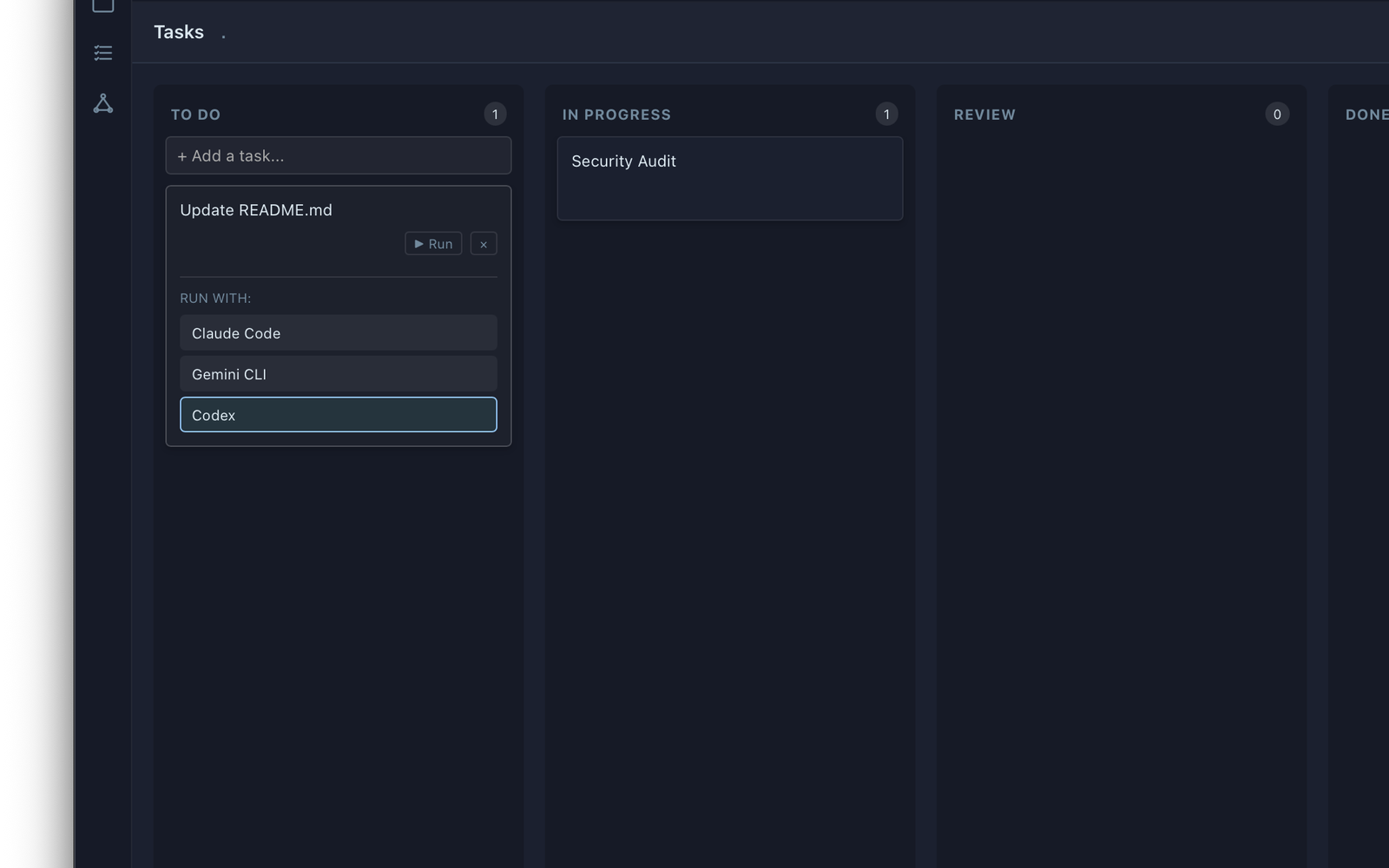 Kanban scoped per project